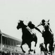 Jockeys Don Meade (Brokers Tip) and Herb Fisher (Head Play) grabbed and pushed each other down the stretch of the 1933 Kentucky Derby in what was aptly called the "Fighting Finish."