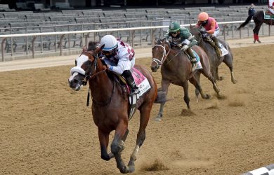 Tiz the Law winning at Belmont Stakes 2020